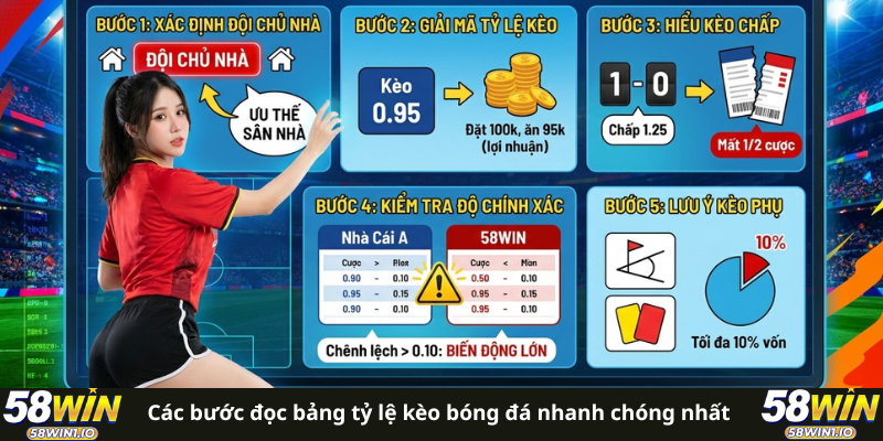 Các bước đọc bảng tỷ lệ kèo bóng đá nhanh chóng nhất 