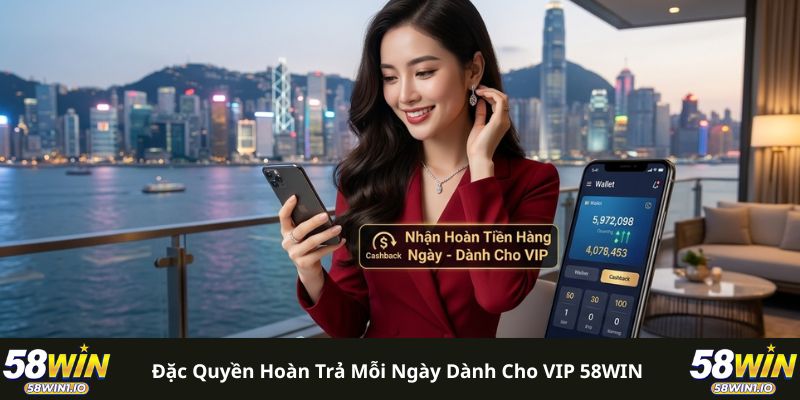 Đặc quyền hoàn trả mỗi ngày dành cho VIP 58WIN 
