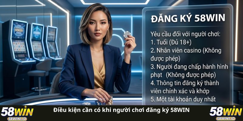 Hướng Dẫn Đăng Ký 58WIN Nhanh Chóng Cho Người Mới Tham Gia 2 Điều kiện cần có khi người chơi đăng ký 58WIN