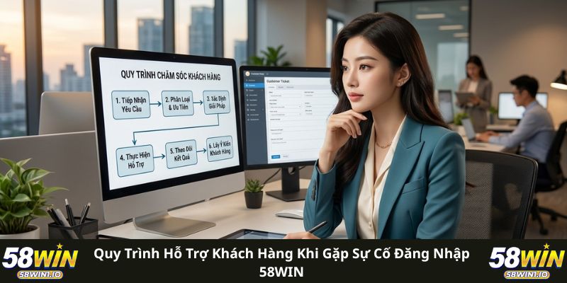 Đăng Nhập 58WIN Nhanh Chóng - Dễ Dàng Trên Mọi Thiết Bị 3 Quy trình hỗ trợ khách hàng khi gặp sự cố đăng nhập 58WIN