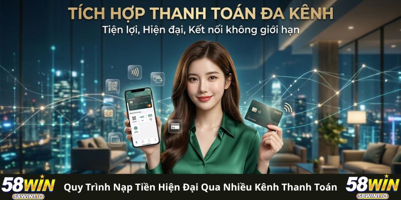 58win - Top 1 nhà cái uy tín 2026 20 Quy trình nạp tiền hiện đại qua nhiều kênh thanh toán