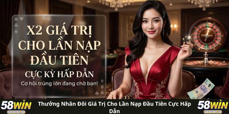 Thưởng nhân đôi giá trị cho lần nạp đầu tiên cực hấp dẫn
